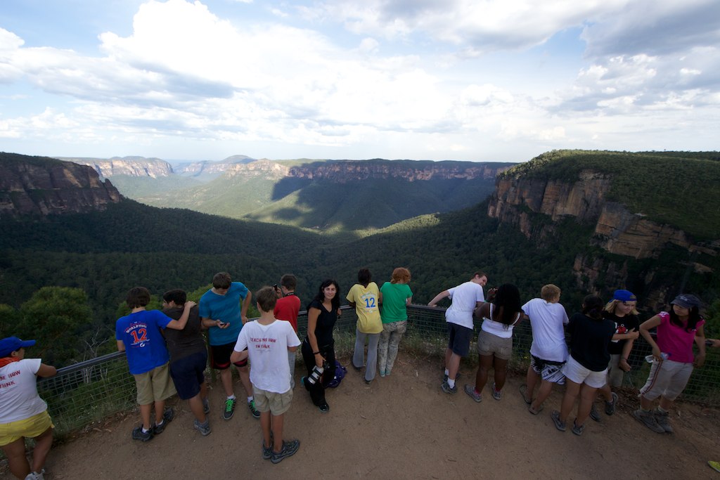 Students and Jo take in the Blue Mountains