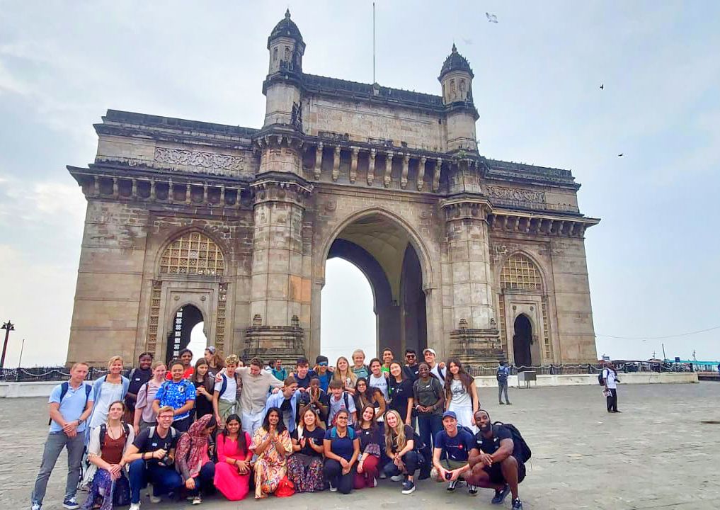 CM2 students and staff visit Mumbai's Gateway of India during orientation