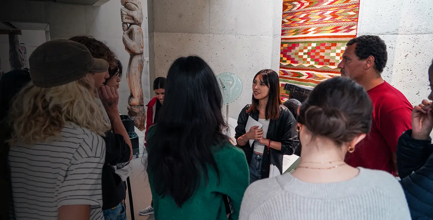 Educator Sophie Yang talks to students at Vancouver’s Museum of Anthropology